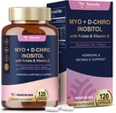 Totaria Inositol Dodatek pro ženy s vitamínem D3, Folát, 40: 1 Poměr Myo- Inositol 3000mg & D- Chiro Inositol 75mg Komplex, Vitamin B8 Inositol Dodatek pro ženy vlasy, hřebík, zdraví kůže