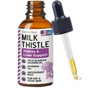 Mléko Thistle pro psy Podpora jater - 2 oz tekuté mléko Thistle dodatek pro ledviny a játra podpora - s Wild Alaskan losos olej a Moringa olej - Vyrobeno v USA
