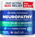 Owell Naturals Neuropatie Nerve Relief Cream, Maximální síla, Mastnota, Přírodní ingredience Arnica, Aloe Vera, MSM, Vitamin B6 pro nohy, ruce, nohy, Toes Discomfort, 4 Fl Oz (balení po 1)