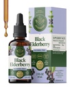 HERBAMAMA Black Elderberry Drops - Vegan Elderberry Liquid Extract pro imunitní podporu - Non- GMO, Alkohol & Sugar- Volný doplněk imunity, 21- Day Supply