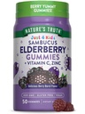 Nature 's Truth Kids Elderberry Gummies 124; 50 hrabě 124; se zinem a vitaminem C 124; Vegan, Non- GMO & gluten zdarma dodatek