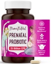 Mama Natural Prenatal Probiotika pro ženy - Gut & Imunitní podpora pro těhotenství, Kojení & Poporodní * CFU 124; 25 Miliarda CFU, 12 Probiotická a prebiotická míchání pro podporu matky a dítěte
