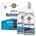 Kal Men 's Multivitamin AM / PM, Antioxidanty dodatek, Svalová, Imunitní, Elektrolytová rovnováha, Celková Wellness podpora, Made Without GMO and Soy, Vegan, 30 Servings, 120 Tablety