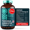 Fadogia Agrestis a Tongkat Ali dodatek - 600mg Fadogia Agrestis pro muže, 500mg Longjack Tongkat Ali, Ashwagandha Maca Fenugreek Complex - Svalová síla, energie, Mood Support - 120 Kapsle