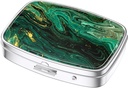 Nipichsha Pill Box, Malý Pouzdro na pero pro Purse & Pocket, Roztomilý Pořadatel Travel Medicine, Portable Medicine Container Holder to Hold Vitamíny, Léky, Rybí olej & dodatek, Green Ocean Marble