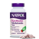 Natrol Fast Rozpusťte melatonin 1 mg, Podpora spánku pro dospělé