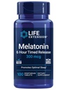 Life Extension Melatonin 6 hodin Načasovaná verze, 300 mcg, Extended -Release Formule pro Gentle Sleep Support, Zdravý cirkadian Rhynms, Cellular Defense, Gluten- Free, Non- GMO, Vegetarian, 100 Tablet