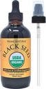 Prime Natural Organic Black Seed Oil 4oz - Cold Pressed Unrafinated High Thymoquinone 1.7% USDA Certified - Turkey Origin Potent Nigella Sativa Liquid - Vegan Omega 3 6 9, Antioxidant