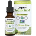Dr. Green Mom USDA Organic Folinic Acid Drops - 500 mcg na kapku 124; Metylační podpora B9 Doplňky pro děti a dospělé 124; Podporuje neurologické funkce, nervový systém zdraví a DNA Syntéza