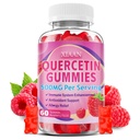 Quercetin Gummies 500 mg pro děti a dospělé, organické Quercetin doplňky s Bromelain zink vitamin C a D3 podpora antioxidant & imunitní systém zdraví, Malina Flavor 60 Počet