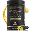8-in-1 Quercetin s Bromelain Gummies 1000mg, High Potency Organic Quercetin dodatek s zinek & vitamín C, Elderberry, Sezónní Wellness & Imunní podpora, Vegan, Cukr zdarma, 120 Gummies