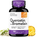 Quercetin s Bromelain vegetariánský dodatek Kapsle 124; 120 Počet (1000mg per Serving 2400 GDU / g) 124; Podporuje zdravý imunitní systém, Pomáhá se sezónní alergie Podpora 124; Vysoká absorpce Antioxidant