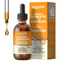 Lipozomální Quercetin s bromelainovými tekutými kapátky, 8 in 1 Organic Quercetin 1000mg Doplňky s Bromelain 500mg, Vitamin C, D3, Zink, Elderberry, Turmeric for Immunity & Respirační zdraví, 2 Fl Oz