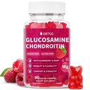 Glucosamine Chondroitin Gummies s MSM & Elderberry Extra Strength 3000MG - Společná podpora, Antioxidační Imunitní Supplement pro dospělé, muže a ženy - 90 Malinové gumy
