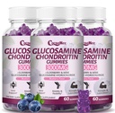 3 Balení 3000MG Glucosamine Chondroitin Gummies, Extra síla Společná podpora Dodatek s MSM & Elderberry, Flexibilita, Antioxidační imunitní podpora Gummy pro dospělé, Muži & Ženy 180Cts