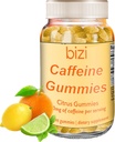 Bizi Caffeine Gummies for Men and Women, Energy Supplement to Boost Focus, Caffeine Gummies for Dospělí, 30 mg Caffeine per Gummy, Citrus Flavor (60 ct)