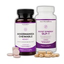 NEXT- MICROBIOME Akkermansia Muciniphila Probiotický doplněk 2 Set - Žvýkací a kapsle Duo pro gutu a perorální podporu, Digestivní a Metabolické Wellness pro ženy a muže