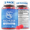 Magnesium- Triple Magnesium- Komplex hořčíku, Glycinát hořčíku Glycinát 124; Glycinát hořečnatý, Malát, Citrát w / D3 B6 B12, pro klid, spánek a svalovou křeč 124; vysoká absorpce 124; Vegan, 2 balení