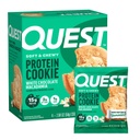 Quest Nutrition White Chocolate Macadamia Protein Cookie, 15g protein, 1g cukr, 2g čisté sacharidy, Keto Friendly, High Protein, Low Carb; 4 Počet