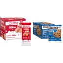 Quest Nutrition Masted Strawberry Cake & Chocolate Chip Cookie Bundle, 1g cukr, 10g protein, 2g čisté sacharidy, gluten zdarma, 16 & 12 Počet