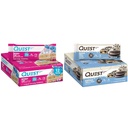 Quest Birthday Cake & Cookies & Cream Dipped Protein Bars, High Protein, Gluten Free, Keto Friendly, 12 Počet každý