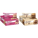 Quest Nutrition White Chocolate Raspberry Protein Bary, High Protein, Low Carb, gluten Free, Keto Friendly, 12 Count & S 'mores Protein Bar, High Protein, Low Carb, gluten Free, Keto Friendly, 12 Count