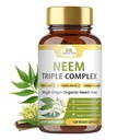 Organické Veda Neem Kapsle s Triple Complex Neem Leaf Extract, Bark & Květiny - Bylinný dodatek zvyšuje imunitu, zlepšuje stravení, zdraví kůže a podpora čištění - 120 Počet