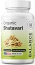 Organic Shatavari 1200mg, 60 Kapsle - Kojení Podpora vitamínů, Hormonální rovnováha pro ženy, Chřest Racemosus Root