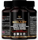 Himalayan Shilajit Kapsle s Ashwagandha, Ginseng, Tribulus, Ginkgo & Black Pepper - Vegan, gluten- Free Botanická směs pro denní Wellness & Vitality - 60 Kapsle