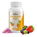 Heivy NEW Children Multivitamin Žvýkačky - 120 Tablety pro kosti, oči a vitamín zdraví - podporuje růst a vývoj s vitaminem D3, C & B-komplex