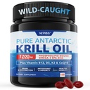 Antarktida Krill Oil 1200 mg Omega 3 dodatek, Omega 3 Krill Oil Softgels w / EPA, DHA, Astaxanthin & Fosfolipidy pro mozek a antioxidant, trvale sourced, No Fishy Aftertact, 120 Softgels