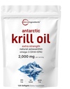 Micro Ingredients Antarctic Krill Oil Supplement, 2,000mg per Serving, 120 Softgels, Triple Strength, Bohaté v Omega-3s EPA, DHA & Natural Astaxanthin, Podporuje imunitní systém & Brain Health