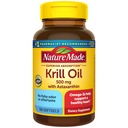 Příroda Made Superior Absorpční Krill Oil 500 mg s Astaxanthin a fosfolipidy, Omega 3 pro podporu srdečního zdraví, Antarktida Krill Oil Dodatek, 100 Softgels, 100 Den Dodávka