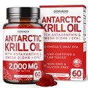 Antarktida Krill Oil Dodatek (2000mg per Serving, 60 Softgels) Krill Oil Omega 3 Doplňky s EPA, DHA & Astaxanthin - Premium Fosfolipid pro dospělé - třetí strana Testováno, Non- GMO & USA Made