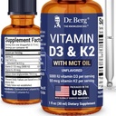 Dr. Berg Maximální síla vitaminu D3 K2 kapalné kapky s MCT olejem - 5000 IU tekutého vitaminu D3 s K2 - podporuje silné kosti, srdce, energii, imunitu a celkovou vitalitu * - Neochucené 1 Fl Oz
