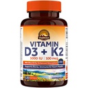 Vitalitown Vitamin D3 K2 dodatek, D3 5000 IU, Vitamin K2 MK-7 100 mcg, Non- GMO, No Gluten & Soy, pro kosti, zuby, imunitní a srdeční zdraví, 120 Softgels