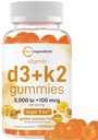 Mikro přísady Vitamin D3 K2 Gummie, 120 Počet 124; 5 000 IU Vitamin D + 100 mcg K2 MK-7 MK- 124; Kostní, imunitní a srdeční zdravotní doplňky * CYP 124; Sugar Free Golden Passion Fruit Flavor 124; Non- GMO, gluten Free