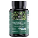 PlantFusion Organic Vegan Vitamin D3 + K2 5000 IU, 50MCG - Vitamin D Sourced from Plant Based Lichen and Vitamin K2, pro imunitní podporu a zdraví kostí - 120 Kapsle