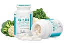 Vitamin K2 + D3 Extra doplněk síly - 120 Kapsle s MK-7 pro podporu zdraví kostí a srdce - Základní živiny pro absorpci vápníku a imunitní funkci
