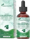 Naturments Chlorofyl Liquid Drops: - Přírodní deodorant, Imunitní podpora, Energy Boost - Clorofila Koncentrát s organickým mátovým olejem - 30 Služeb, 60 Ml