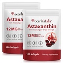 Astaxanthin Doplňky 12 mg - 120 Softgels CLAS124; Premium přírodní antioxidant z mikrořas CLAS124; Oko, kůže, mozek, kloub, srdce a imunitní zdravotní podpora CLAS124; Non- GMO, gluten-free