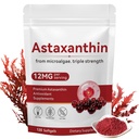 Astaxanthin 12mg, 120 Softgels, Premium Astaxanthin Antioxidant Doplňky s antioxidační aktivitou, podporuje oko, zdraví kůže, imunitní, vnitřní oběh
