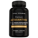 Vital Vitamins Astaxanthin 12mg Softgels - Made with Natural Astaxanthin - Doplněk k podpoře hydratace pokožky, elasticita - Obhajuje buňky proti dennímu poškození - Vegan, Made in the USA - 60 Soft Gels