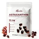 Astaxanthin dodatek 12mg Softgels, Přírodní Astaxanthin z mikrořas s MCT olej pro absorpci, Výkonná antioxidant podpora pro kůži oko srdce společné zdraví, Non- GMO gluten zdarma, 120 Softgels