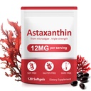 Astaxanthin doplňky, 12 mg Astaxanthin přírodní anti- aging vzorec - podporuje oči, kloub, vnitřní oběh a zdraví kůže, Non- GMO Non- gluten