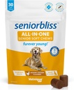 Vetnique Seniorblass Senior Dog Multivitamin s Glucosamine, Omega 3 Fish Oil, a Probiotika - pro psí spony, stravovací a imunitní podpora pro optimální zdraví (All- in- One Daily Vitamin, 30 Ct)