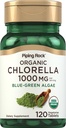 Piping Rock Chlorella CLAS124; 1000mg CLAS124; 120 Tablety CLAS124; Blue- Green Algae CLAS124; Broken Cell Wall Organic CLAS124; Non- GMO, gluten zdarma dodatek