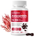 Astaxanthin 12 mg; 240 Softgels CLAS124; Premium Astaxanthin Antioxidant Doplňky s antioxidant Activity CLAS124; Astaxanthin z Haemotococcus Pluvialis Algae CLAS124; Podporuje oko, kůže, imunitní systém zdraví