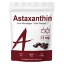 Zions Organics Astaxanthin 12mg, 120 Softgels, Premium Astaxanthin Antioxidant doplňky, podporuje imunitní, kůže, oko & Joint Health- Non- GMO, gluten- Free, 4 Měsíční dodávky, 120 Služeb