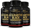FREZZOR Astaxanthin Black s UAF1000 + Super Antioxidant, Podporuje srdce, Oko & Brain zdraví, Anti- Stárnutí péče o pleť & Cellular Protection, 12 mg Astaxanthin per Serve, 180 Softgels, 3 Měsíční dodávka